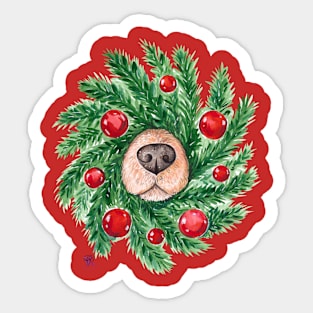 Funny Christmas Dog Sticker